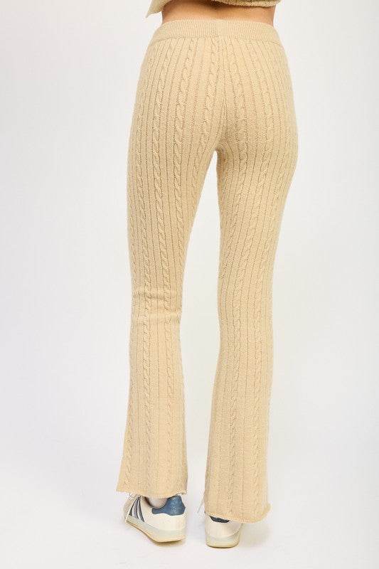 CABLE KNIT FLARED PANTS - Shop Style & More | Fresh Looks, Everyday Deals & Free Shipping
