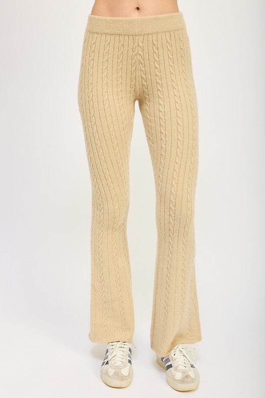 CABLE KNIT FLARED PANTS - Shop Style & More | Fresh Looks, Everyday Deals & Free Shipping