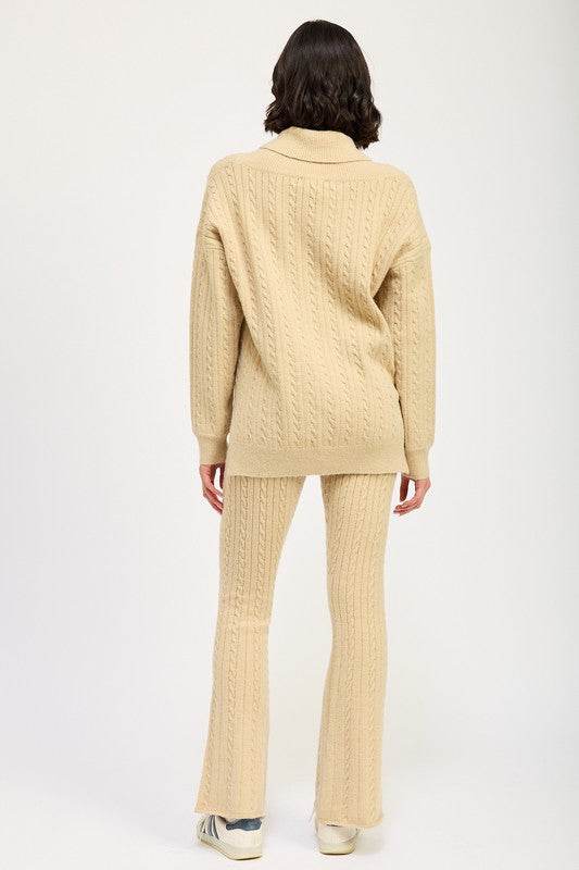 CABLE KNIT FLARED PANTS - Shop Style & More | Fresh Looks, Everyday Deals & Free Shipping