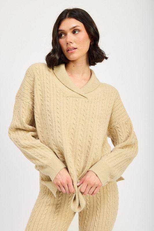 CABLE KNIT FLARED PANTS - Shop Style & More | Fresh Looks, Everyday Deals & Free Shipping