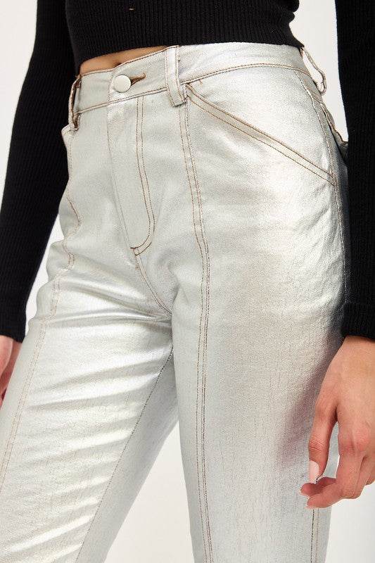 METALLIC FLARED PANTS - Shop Style & More | Fresh Looks, Everyday Deals & Free Shipping