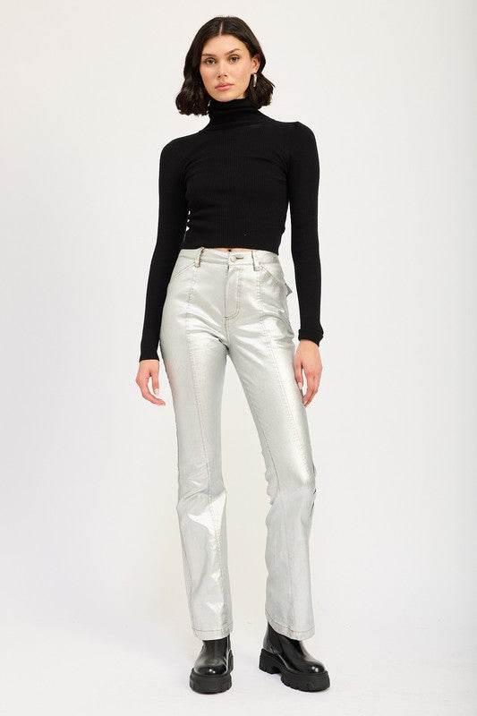 METALLIC FLARED PANTS - Shop Style & More | Fresh Looks, Everyday Deals & Free Shipping