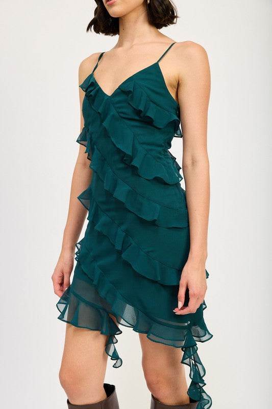 Asymmetrical Ruffle Mini dress - Shop Style & More | Fresh Looks, Everyday Deals & Free Shipping