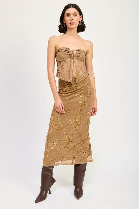 FITTED MAXI SKIRT WITH SLIT - Shop Style & More | Fresh Looks, Everyday Deals & Free Shipping
