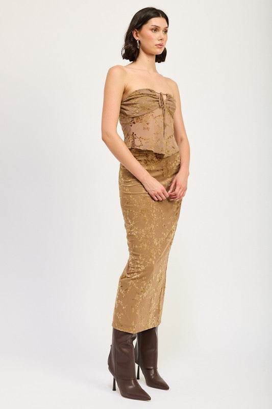 FITTED MAXI SKIRT WITH SLIT - Shop Style & More | Fresh Looks, Everyday Deals & Free Shipping