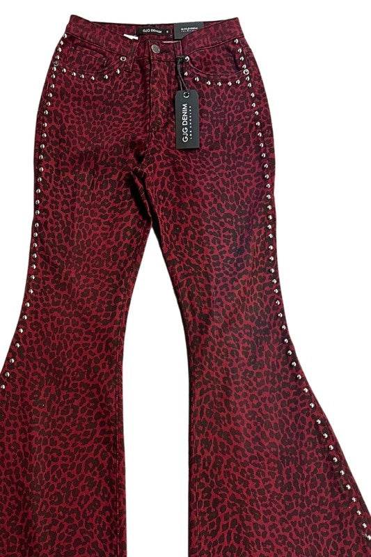 Leopard Studded Bell Bottom Pant - Shop Style & More | Fresh Looks, Everyday Deals & Free Shipping