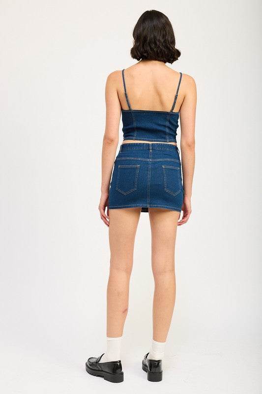 LACE UP MINI DENIM SKIRT - Shop Style & More | Fresh Looks, Everyday Deals & Free Shipping