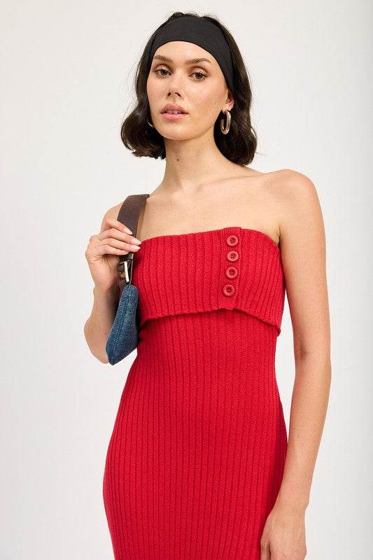 FOLD OVER RIBBED TUBE DRESS - Shop Style & More | Fresh Looks, Everyday Deals & Free Shipping