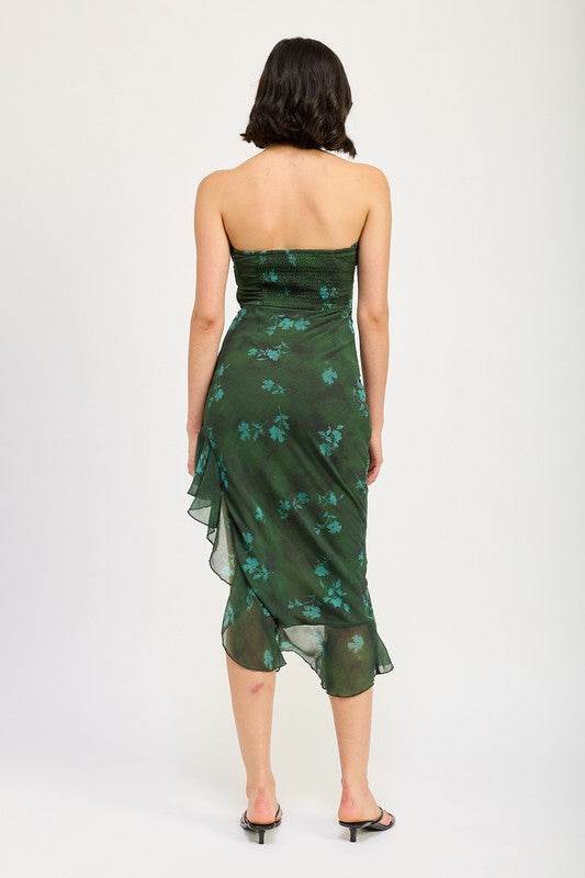 ASYMMETRICAL RUFFLE TUBE MAXI DRESS - Shop Style & More | Fresh Looks, Everyday Deals & Free Shipping
