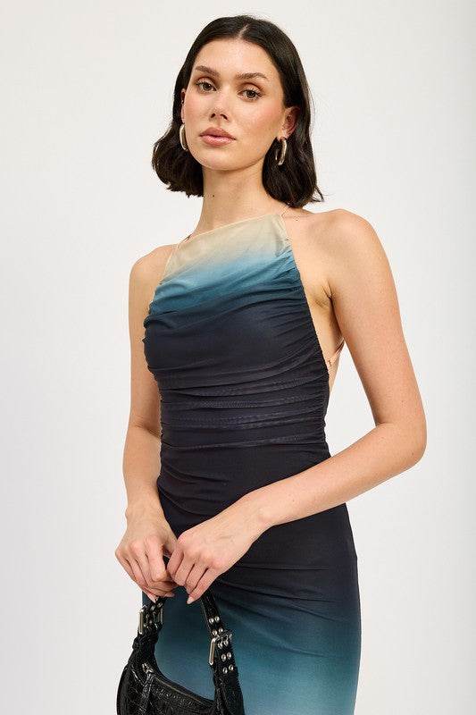 HALTER NECK OMBRE MAXI DRESS - Shop Style & More | Fresh Looks, Everyday Deals & Free Shipping