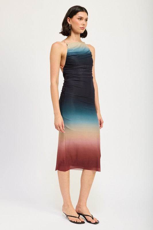 HALTER NECK OMBRE MAXI DRESS - Shop Style & More | Fresh Looks, Everyday Deals & Free Shipping