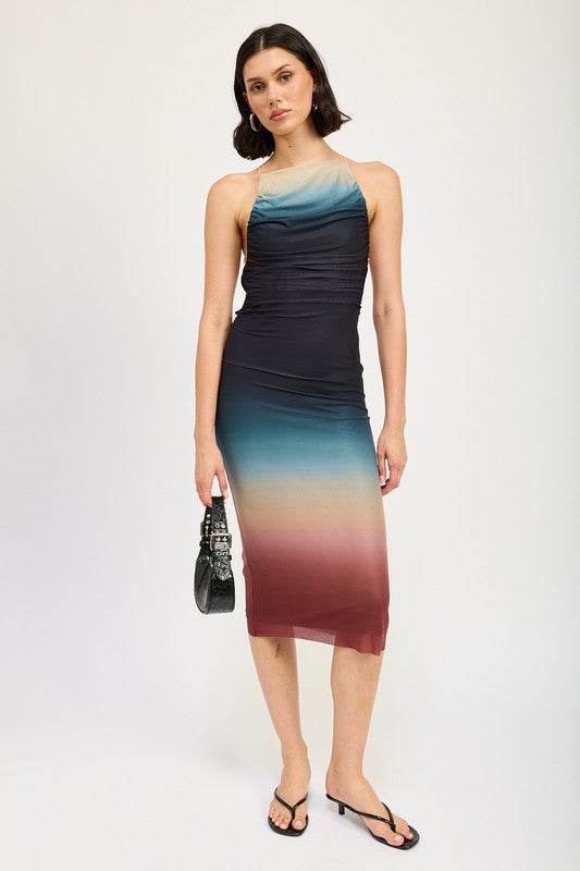 HALTER NECK OMBRE MAXI DRESS - Shop Style & More | Fresh Looks, Everyday Deals & Free Shipping