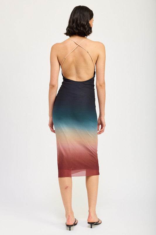 HALTER NECK OMBRE MAXI DRESS - Shop Style & More | Fresh Looks, Everyday Deals & Free Shipping