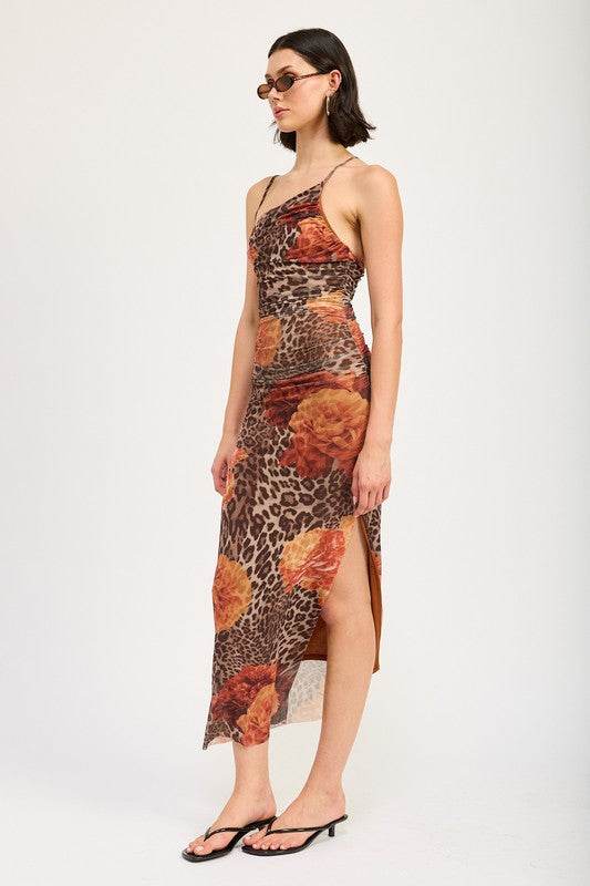 MESH PRINTED ONE SHOULDER MAXI DRESS - Shop Style & More | Fresh Looks, Everyday Deals & Free Shipping
