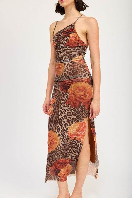 MESH PRINTED ONE SHOULDER MAXI DRESS - Shop Style & More | Fresh Looks, Everyday Deals & Free Shipping