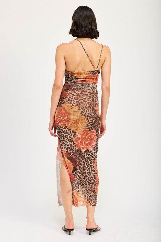 MESH PRINTED ONE SHOULDER MAXI DRESS - Shop Style & More | Fresh Looks, Everyday Deals & Free Shipping