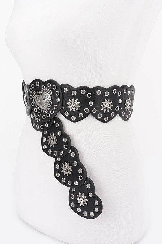 Heart Shape Buckle Western Studded Statement Belt - Shop Style & More | Fresh Looks, Everyday Deals & Free Shipping