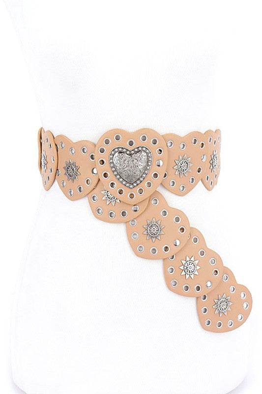 Heart Shape Buckle Western Studded Statement Belt - Shop Style & More | Fresh Looks, Everyday Deals & Free Shipping