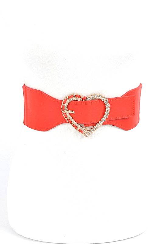 Crystal Heart Buckle Elastic Belt - Shop Style & More | Fresh Looks, Everyday Deals & Free Shipping