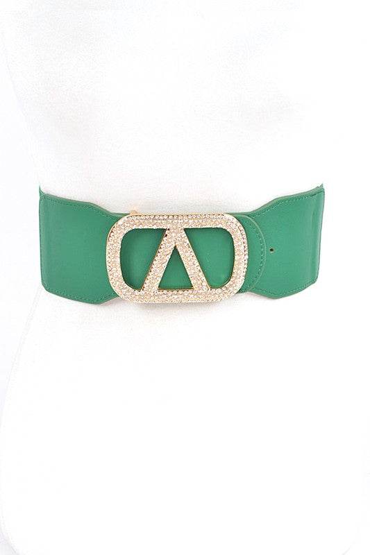 Plus Size Crystal Logo Buckle Elastic Belt - Shop Style & More | Fresh Looks, Everyday Deals & Free Shipping