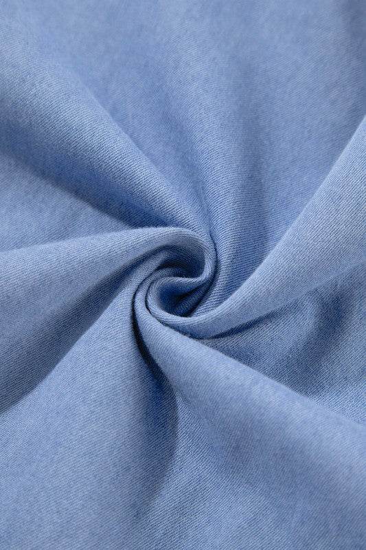 Puff Sleeve Tiered Ruffled Chambray Mini Dress - Shop Style & More | Fresh Looks, Everyday Deals & Free Shipping