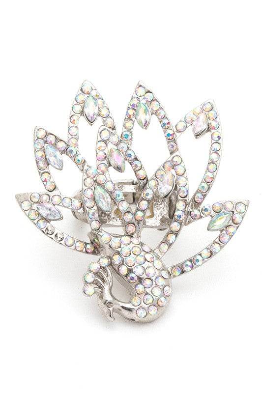 Peacock Crystal Adjustable Ring - Shop Style & More | Fresh Looks, Everyday Deals & Free Shipping