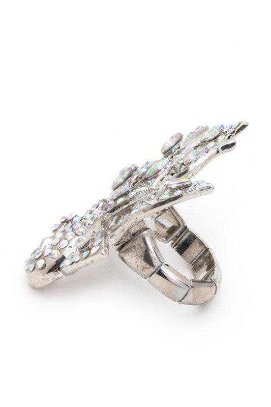 Peacock Crystal Adjustable Ring - Shop Style & More | Fresh Looks, Everyday Deals & Free Shipping