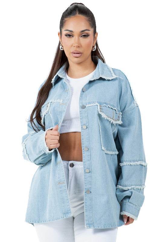 WOMEN FASHION OVERSIZE DENIM SHIRT - Shop Style & More | Fresh Looks, Everyday Deals & Free Shipping