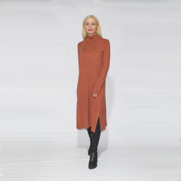 Turtle neck dress long sleeve with side slits - Shop Style & More | Fresh Looks, Everyday Deals & Free Shipping