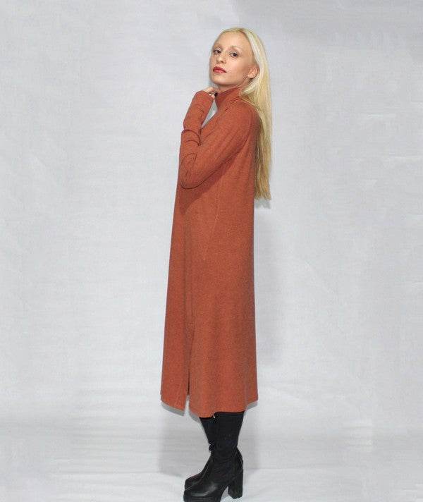 Turtle neck dress long sleeve with side slits - Shop Style & More | Fresh Looks, Everyday Deals & Free Shipping