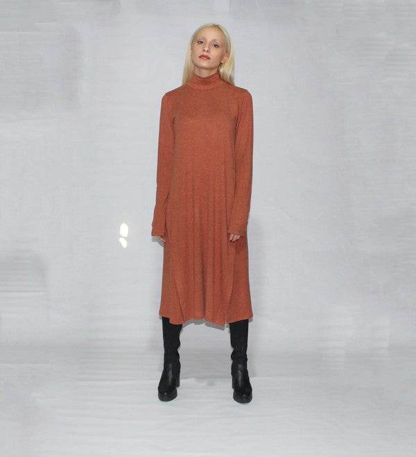 Turtle neck dress long sleeve with side slits - Shop Style & More | Fresh Looks, Everyday Deals & Free Shipping