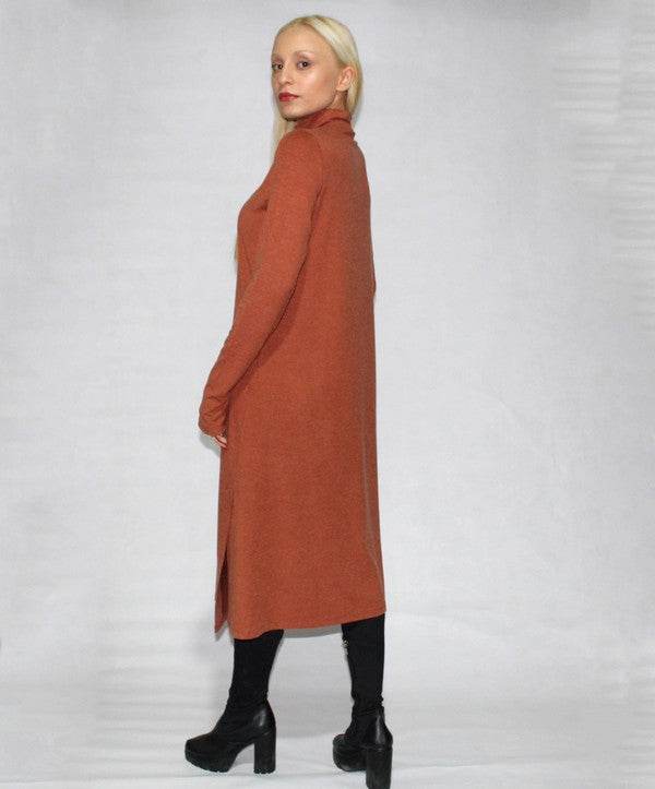 Turtle neck dress long sleeve with side slits - Shop Style & More | Fresh Looks, Everyday Deals & Free Shipping