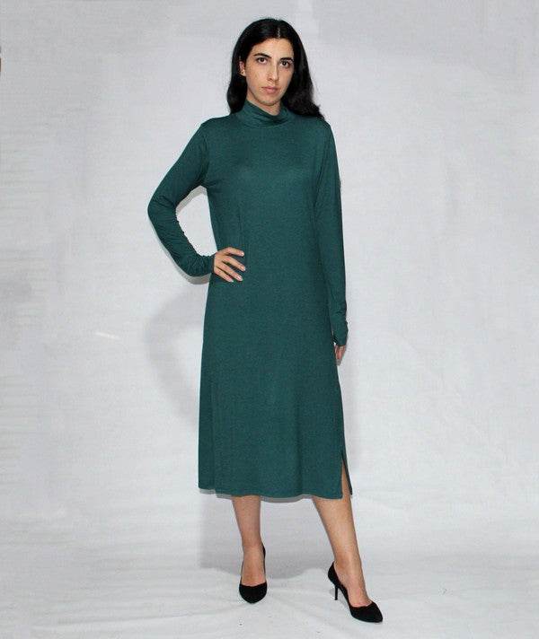 Turtle neck dress long sleeve with side slits - Shop Style & More | Fresh Looks, Everyday Deals & Free Shipping