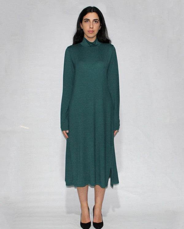 Turtle neck dress long sleeve with side slits - Shop Style & More | Fresh Looks, Everyday Deals & Free Shipping