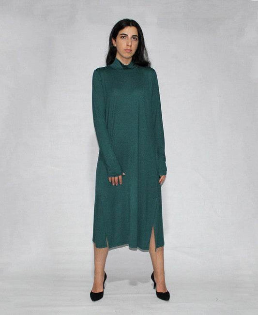 Turtle neck dress long sleeve with side slits - Shop Style & More | Fresh Looks, Everyday Deals & Free Shipping