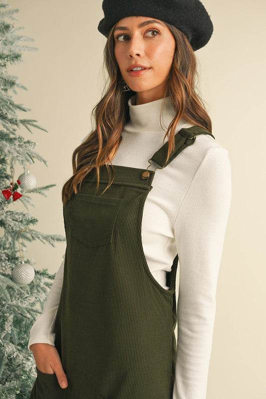 Corduroy Front Pockets Overall Dress - Shop Style & More | Fresh Looks, Everyday Deals & Free Shipping