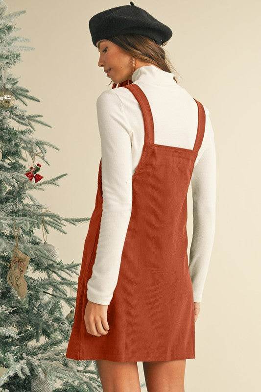 Corduroy Front Pockets Overall Dress - Shop Style & More | Fresh Looks, Everyday Deals & Free Shipping