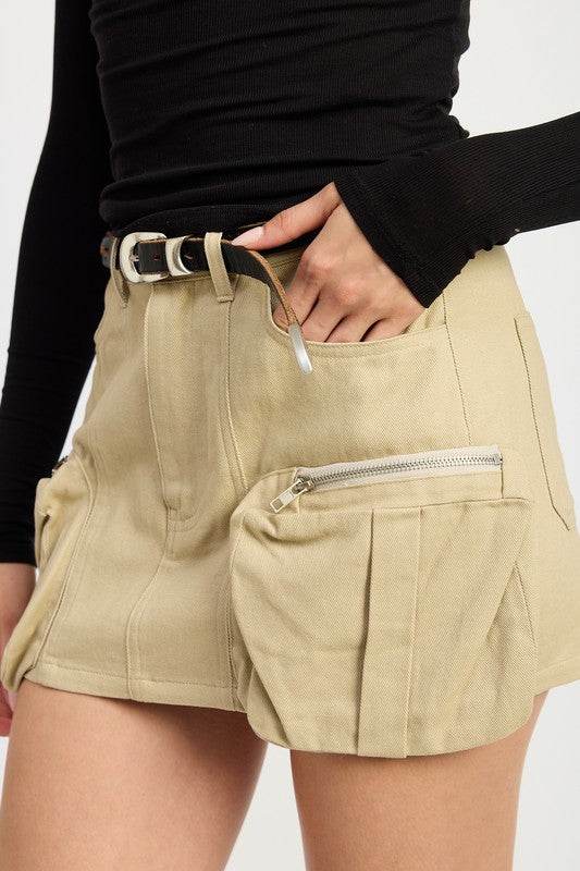 EXPOSED CARGO POCKET MINI SKIRT - Shop Style & More | Fresh Looks, Everyday Deals & Free Shipping