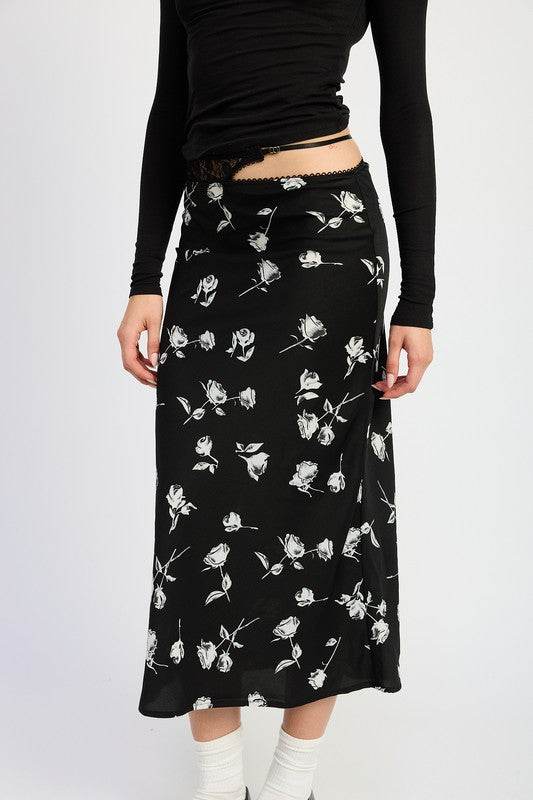 MIX MEDIA ASYMMETRICAL MAXI SATIN SKIRT - Shop Style & More | Fresh Looks, Everyday Deals & Free Shipping