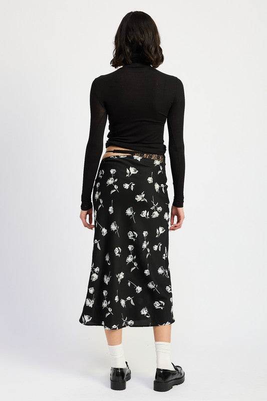 MIX MEDIA ASYMMETRICAL MAXI SATIN SKIRT - Shop Style & More | Fresh Looks, Everyday Deals & Free Shipping