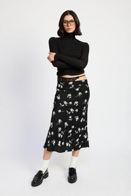 MIX MEDIA ASYMMETRICAL MAXI SATIN SKIRT - Shop Style & More | Fresh Looks, Everyday Deals & Free Shipping