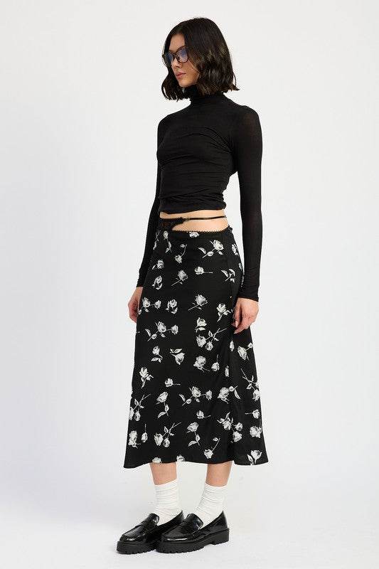 MIX MEDIA ASYMMETRICAL MAXI SATIN SKIRT - Shop Style & More | Fresh Looks, Everyday Deals & Free Shipping