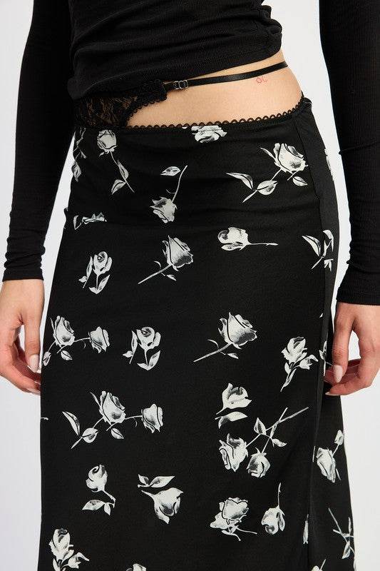 MIX MEDIA ASYMMETRICAL MAXI SATIN SKIRT - Shop Style & More | Fresh Looks, Everyday Deals & Free Shipping