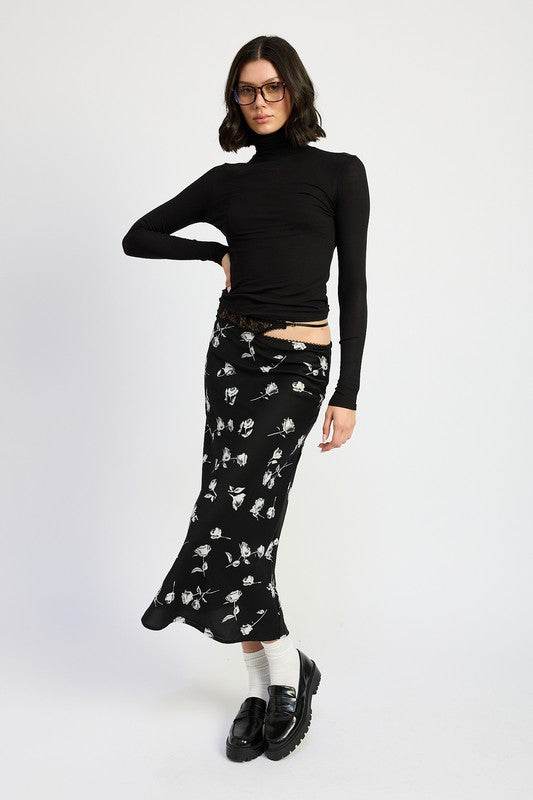 MIX MEDIA ASYMMETRICAL MAXI SATIN SKIRT - Shop Style & More | Fresh Looks, Everyday Deals & Free Shipping