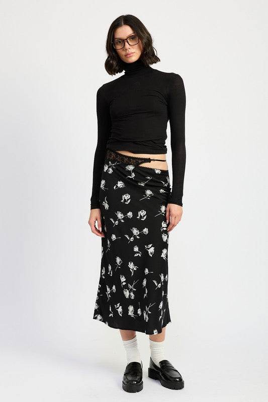 MIX MEDIA ASYMMETRICAL MAXI SATIN SKIRT - Shop Style & More | Fresh Looks, Everyday Deals & Free Shipping
