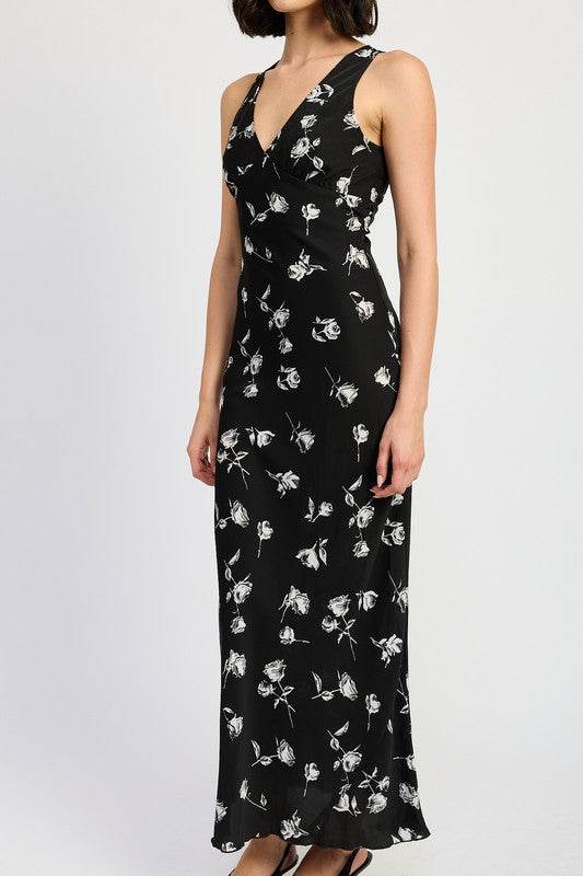 FLORAL V NECK MAXI DRESS - Shop Style & More | Fresh Looks, Everyday Deals & Free Shipping