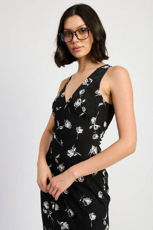 FLORAL V NECK MAXI DRESS - Shop Style & More | Fresh Looks, Everyday Deals & Free Shipping