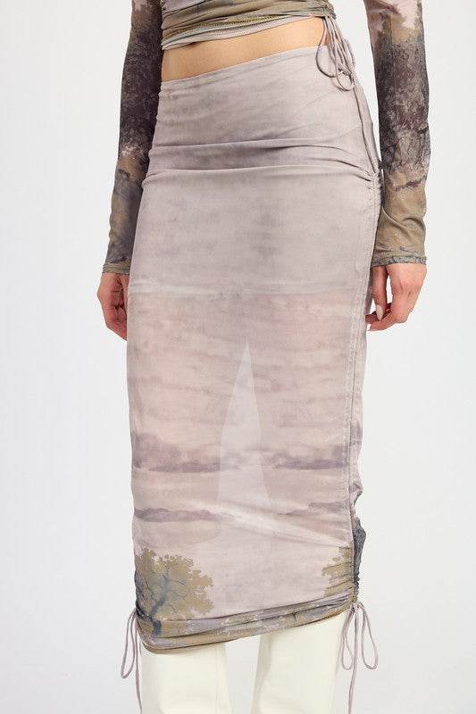 RUCHED MIDI SKIRT WITH DRAWSTRINGS - Shop Style & More | Fresh Looks, Everyday Deals & Free Shipping