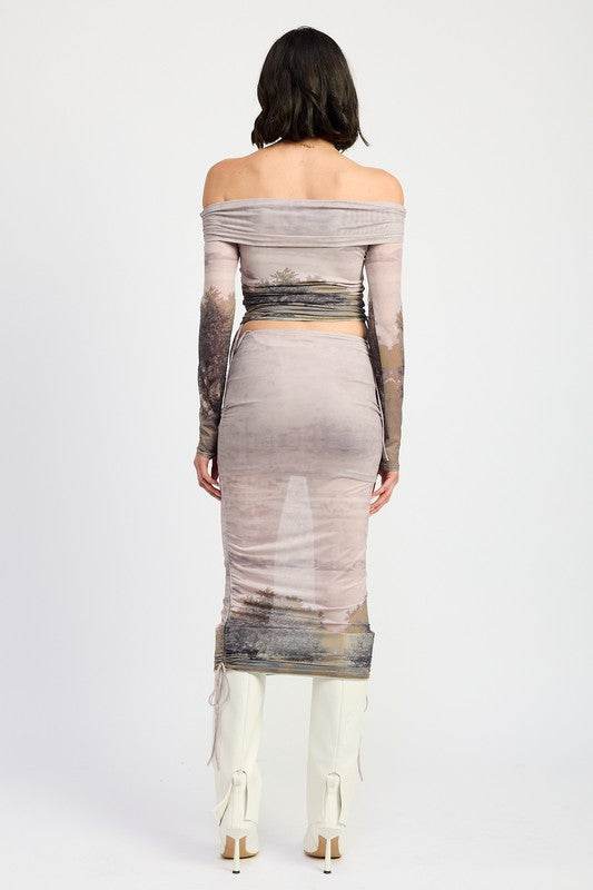 RUCHED MIDI SKIRT WITH DRAWSTRINGS - Shop Style & More | Fresh Looks, Everyday Deals & Free Shipping