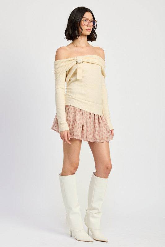 MIXED MEDIA OFF SHOULDER MINI DRESS - Shop Style & More | Fresh Looks, Everyday Deals & Free Shipping